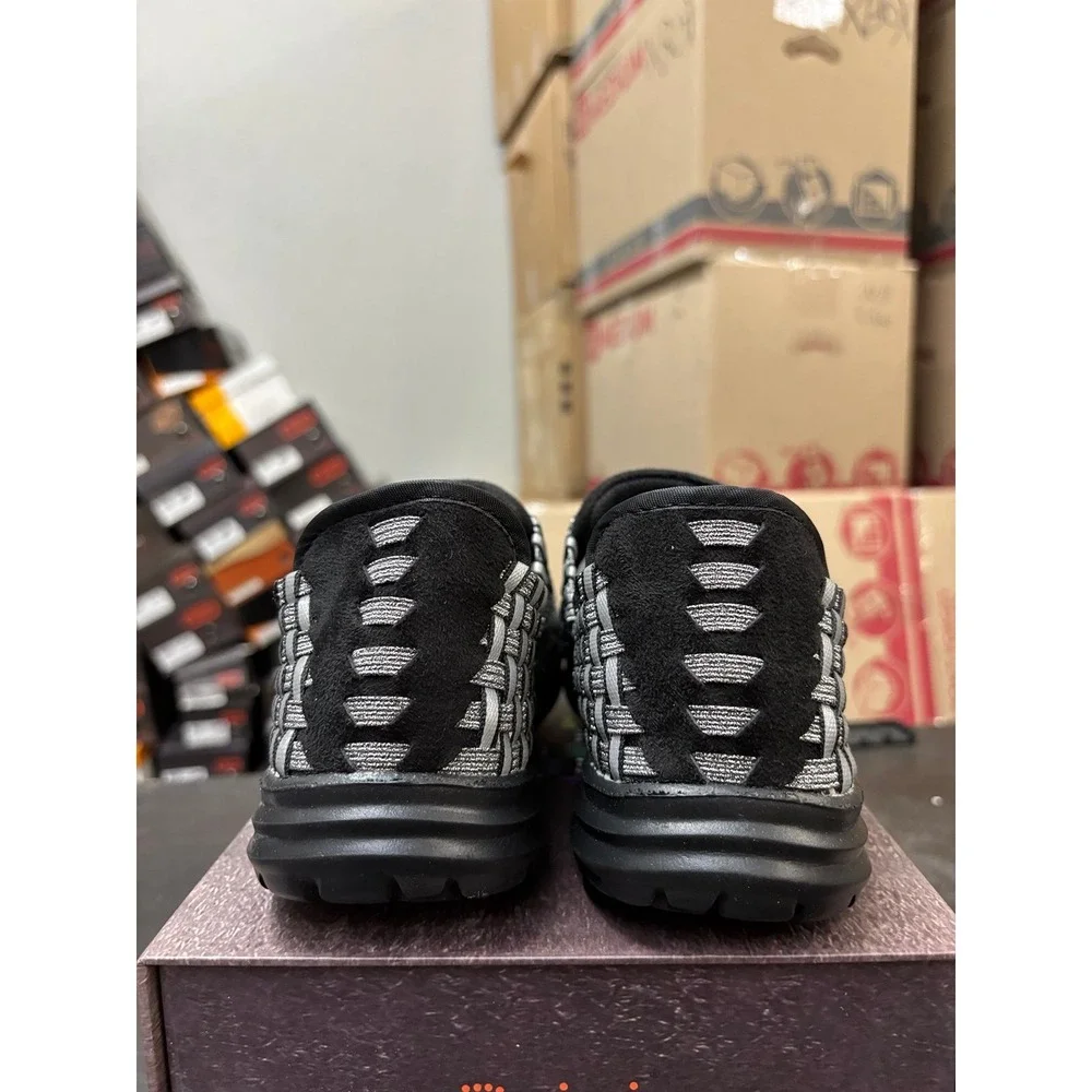 Bernie Mev Victoria Pewter Black Reflective Woven Sneakers Womens 38 US 7 NEW